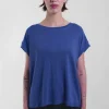Adela Top Linen, Cobalt Blue