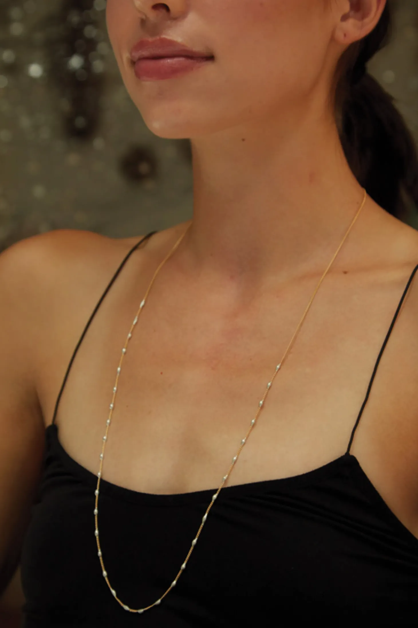 Bead Neck 1808, Brass Chain/Silver