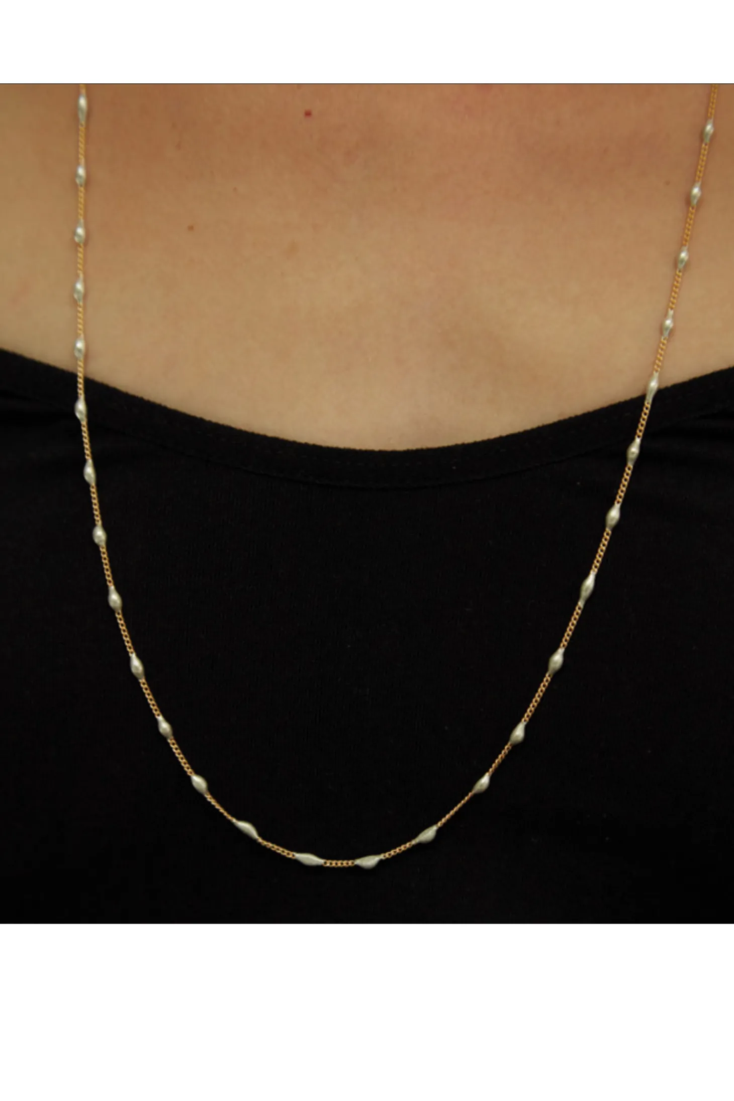 Bead Neck 1808, Brass Chain/Silver