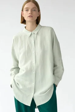 Bianca L/S Shirt, Mint Grey