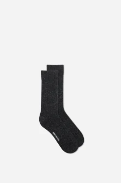 Bjarki Neps Socks, Charcoal Mel.
