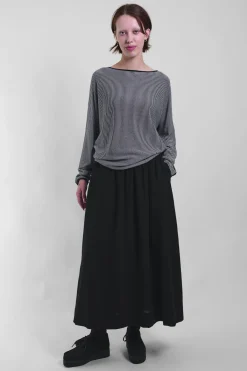 Boat-Neck Top Stripes 158S, B&amp;W