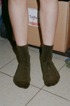 Buckle Over Ankle Socks, Selva Green