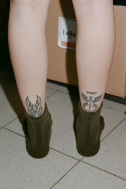 Buckle Over Ankle Socks, Selva Green