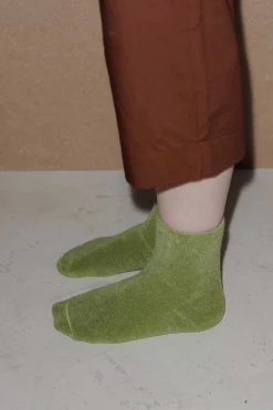 Buckle Overankle Socks, Mun Green