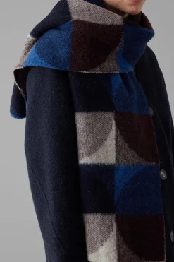 Color Block Scarf, Charcoal Multi