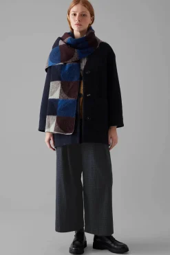 Color Block Scarf, Charcoal Multi