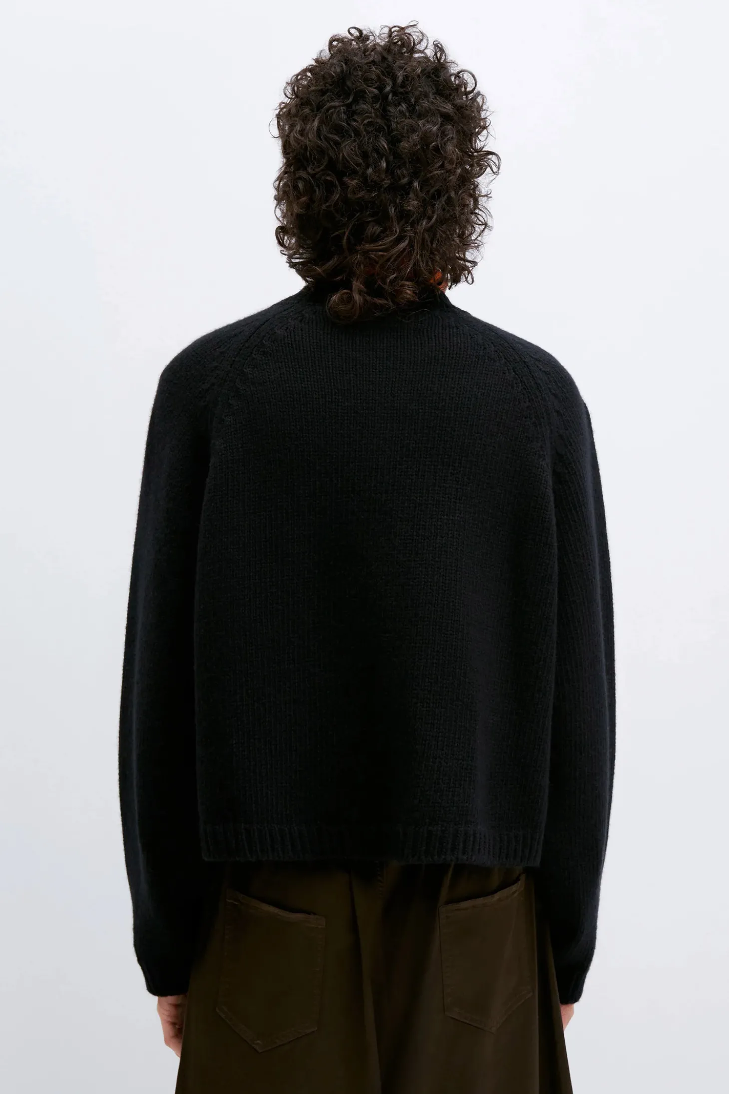 Contrast Stitched Cardigan, Black