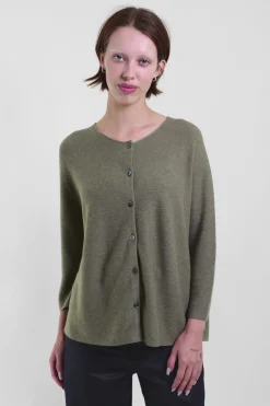 Crew-Neck Cardigan 207, Grass