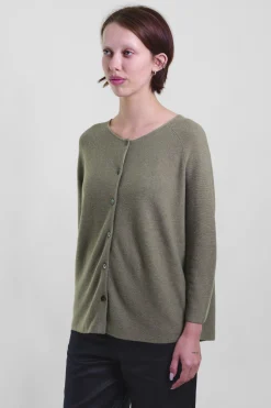 Crew-Neck Cardigan 207, Grass