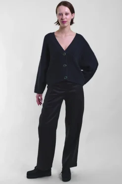 Cropped V-Neck Cardi 52, Blue/Black