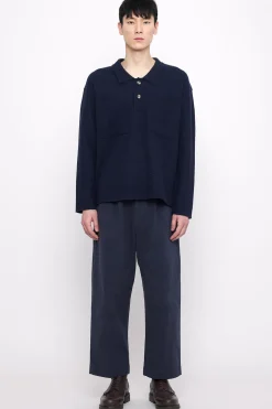 Curve Legged Trousers, Navy