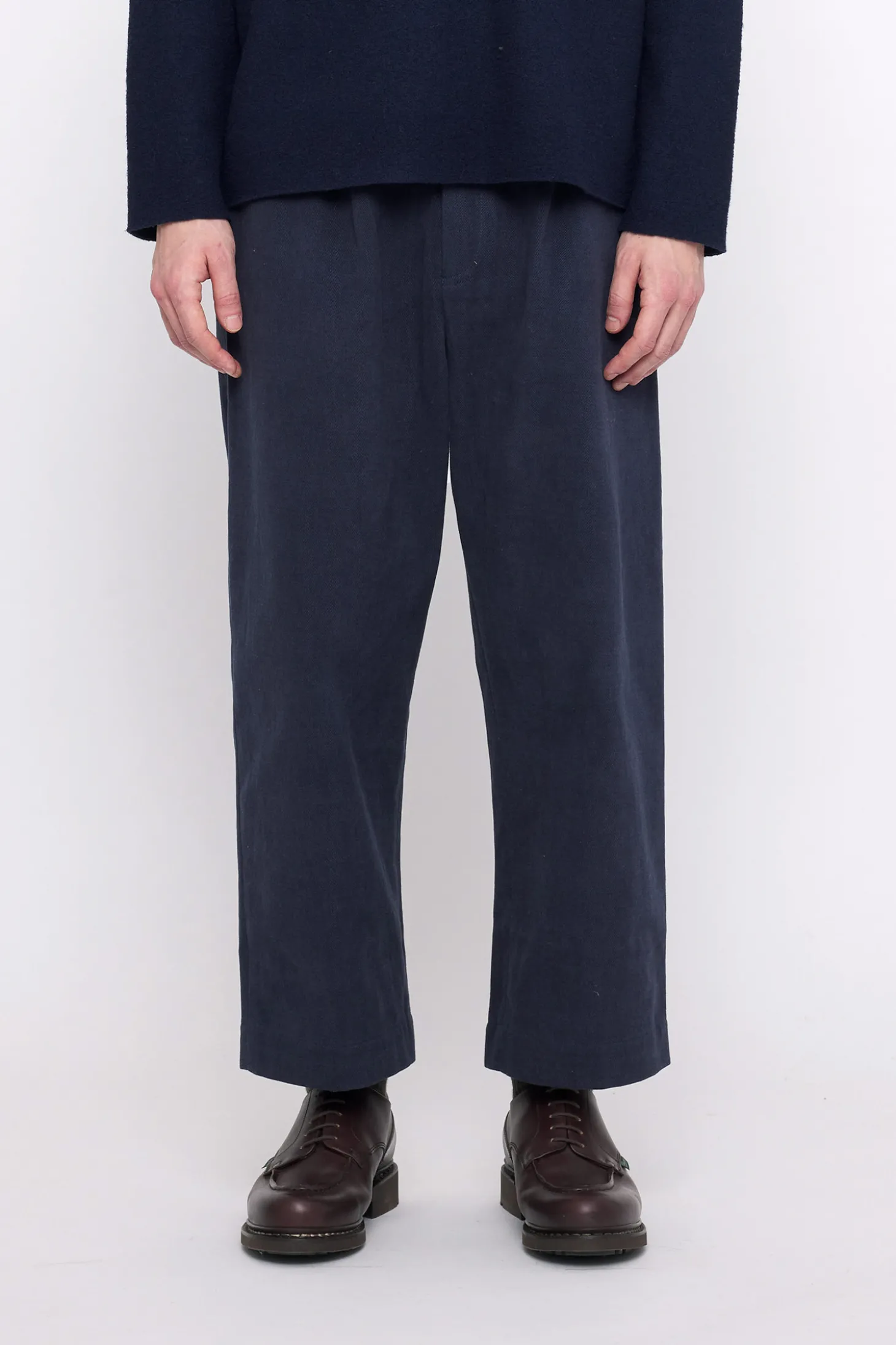Curve Legged Trousers, Navy