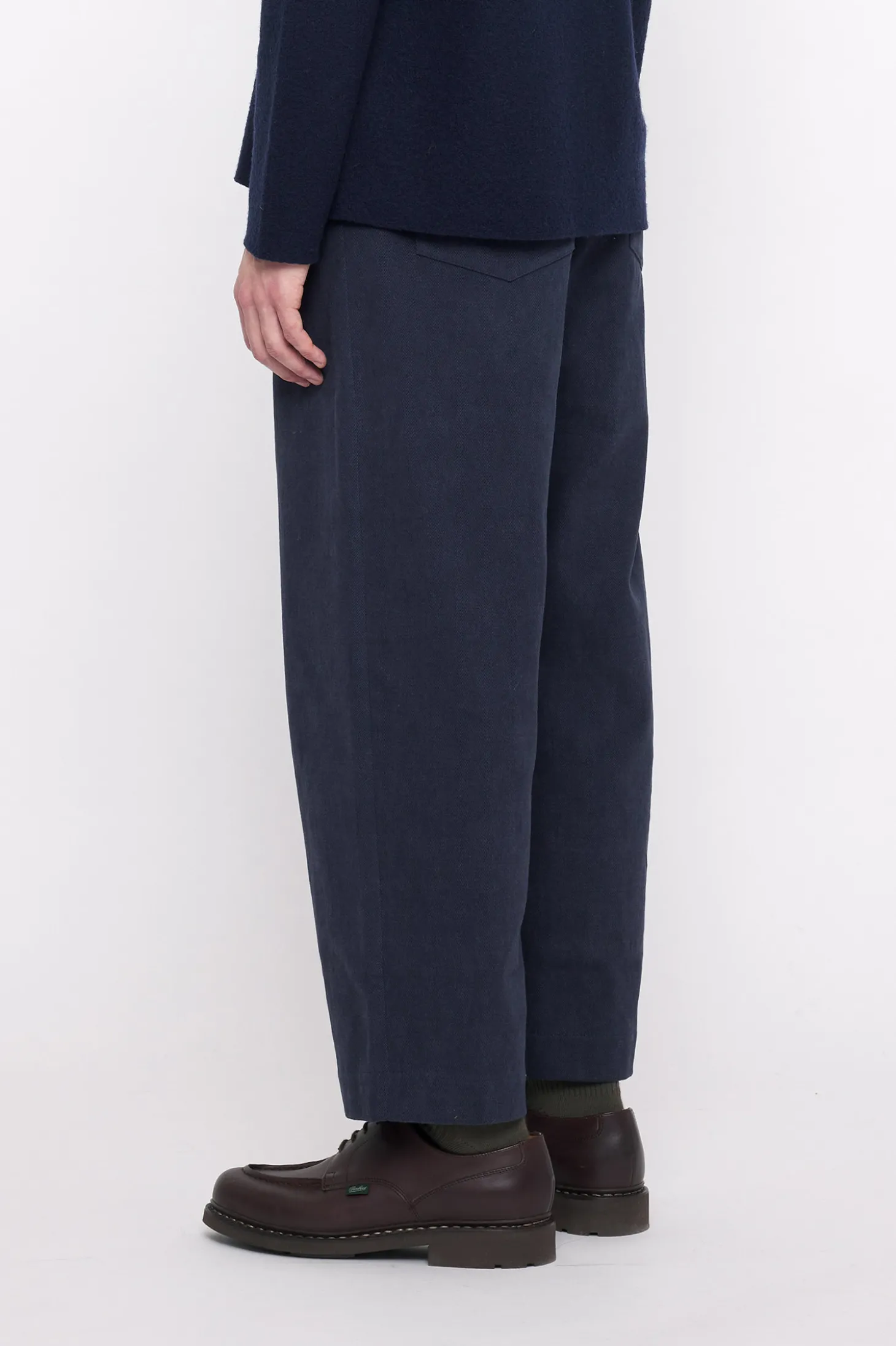Curve Legged Trousers, Navy