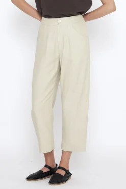 Curved Legged Trousers, Oatmeal