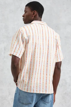 Didcot SS Shirt, Ecru/Orange