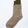 Double Face Crew Socks, Olive/Khaki