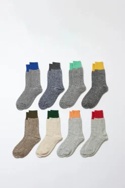 Double Face Crew Socks, Olive/Khaki