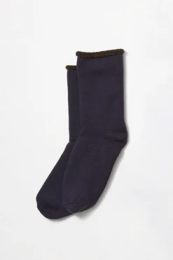 Double Face Sleeping Socks, Navy/Brown