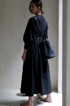 Drawstring Bucket Bag, Black