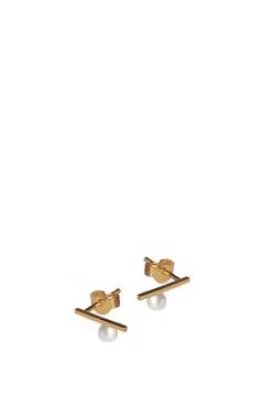 Earring Frontier L, Pearl Gold