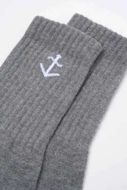 Elias Socks, Grey/Ecru