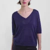 Elli V-Tee Linen 57, Indigo