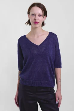 Elli V-Tee Linen 57, Indigo