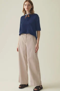 Emma Half Sleeve Tee, Indigo