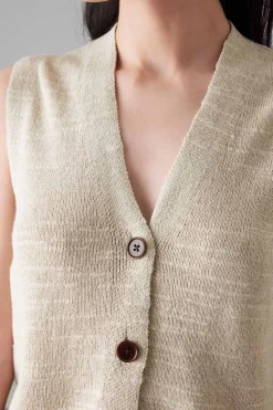 Fine Knitted Tank, Parchment