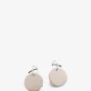 Flat Disc Ceramic Ear, Creme