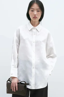 Flower Jacquard Shirt, White