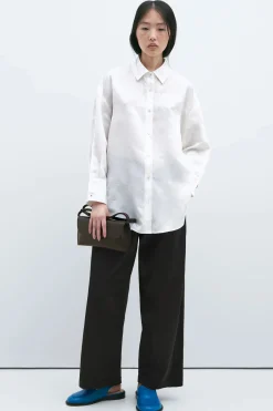Flower Jacquard Shirt, White
