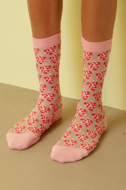 Flower Socks, Pink