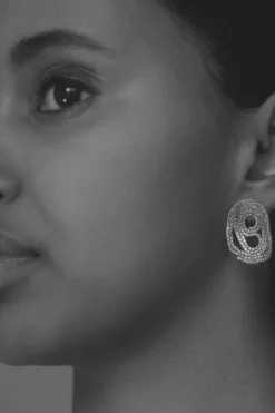 Fungus Medium Earring, Silver