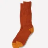 Guernsey Pattern Socks, Orange/Yellow