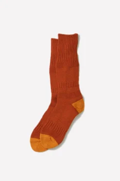 Guernsey Pattern Socks, Orange/Yellow