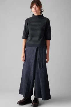 Half Sleeve Sweater, Navy/Olive