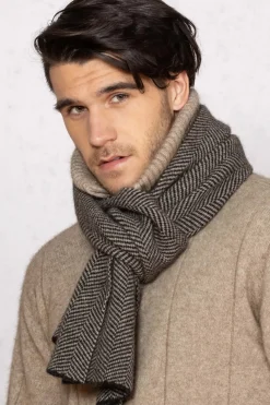 Herringbone Scarf, Black/Osyter