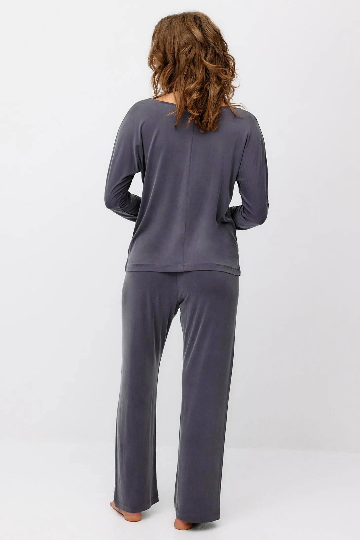 High Waist Pants, Lila Grey