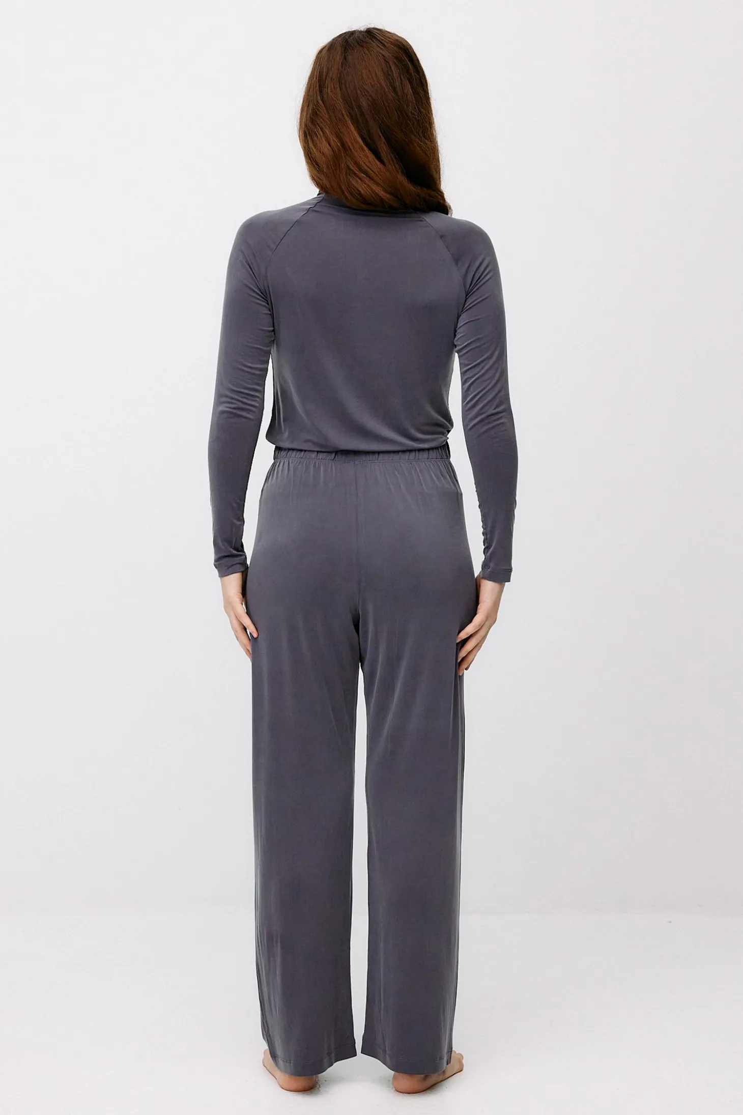 High Waist Pants, Lila Grey