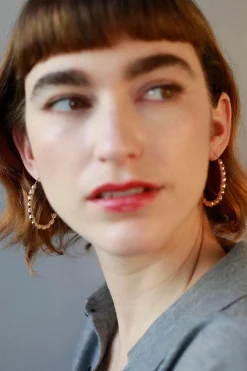 Hoops Large Curly, Gold