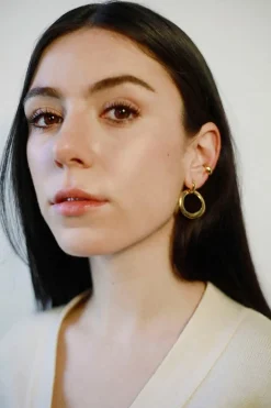 Irregular Hoop Earring, Gold