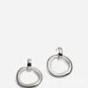 Irregular Hoop Earring, Silver