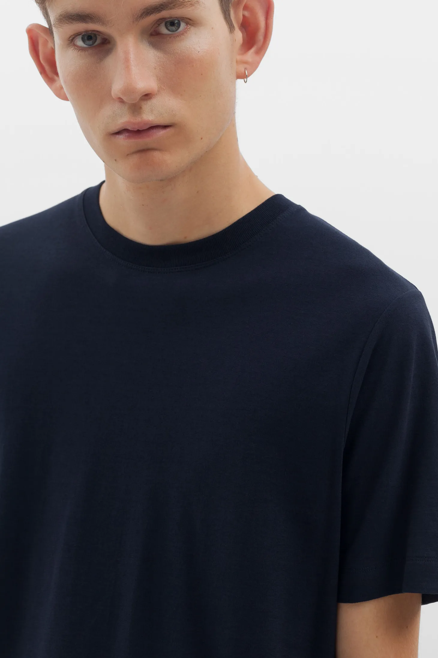 Jakob Crepe Tee, Dark Navy