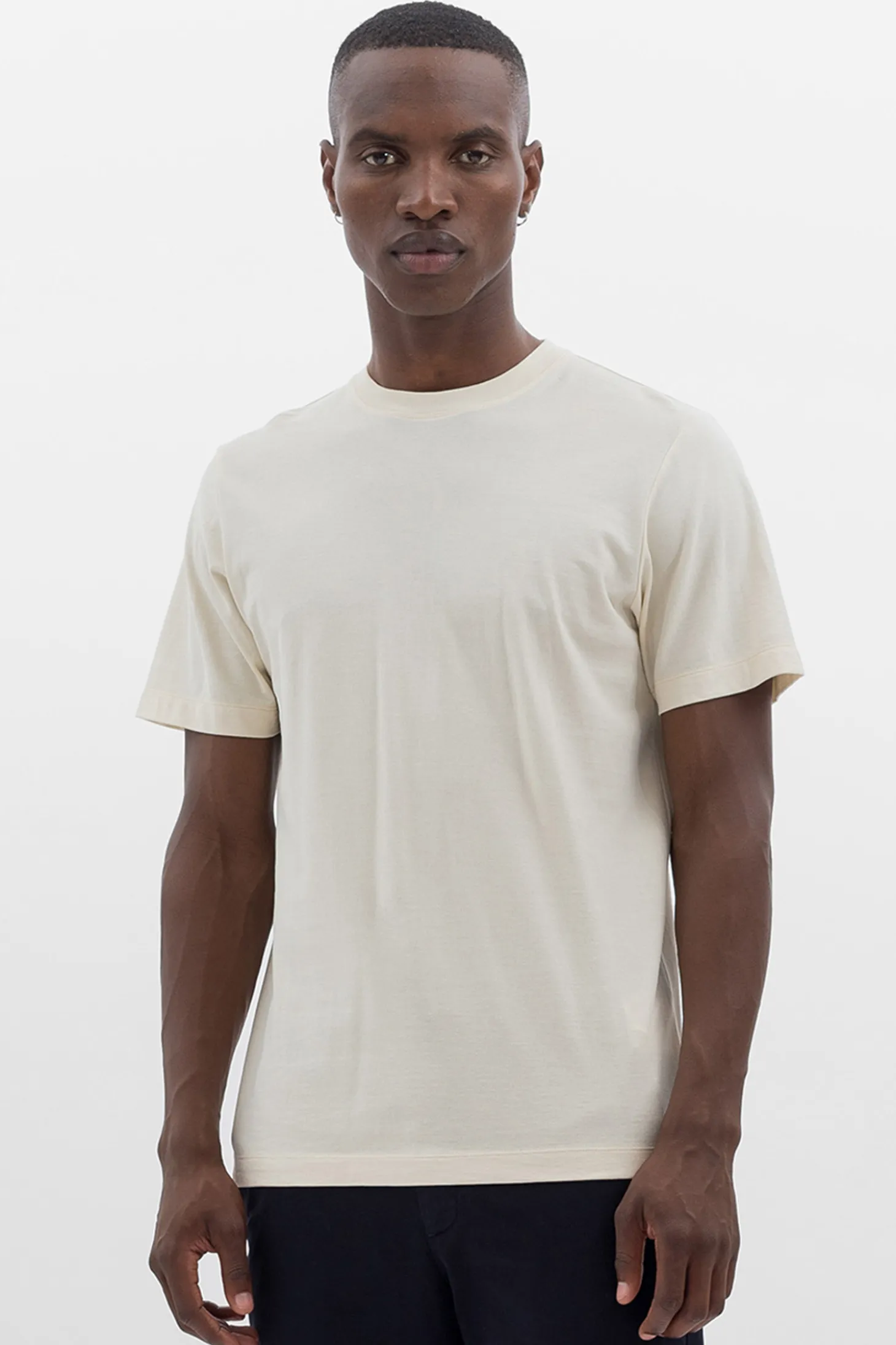 Jakob Crepe Tee, Ecru