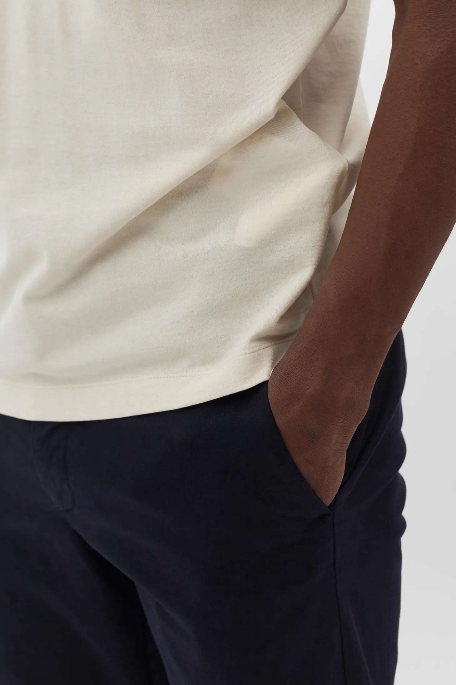 Jakob Crepe Tee, Ecru