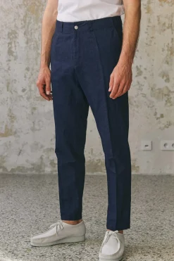 Jostha Trousers, Navy Linen