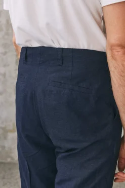 Jostha Trousers, Navy Linen