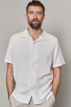 Kuno Shirt, Grid Ecru